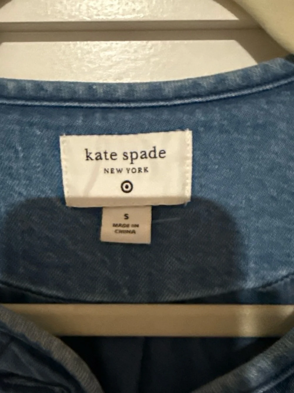 kate spade Quilted Denim Pearl-Button Jacket - Blue